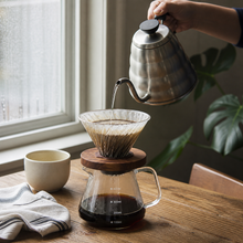 Pour-over brewing with glass cone dripper