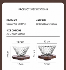 Slow Mill glass cone dripper size reference